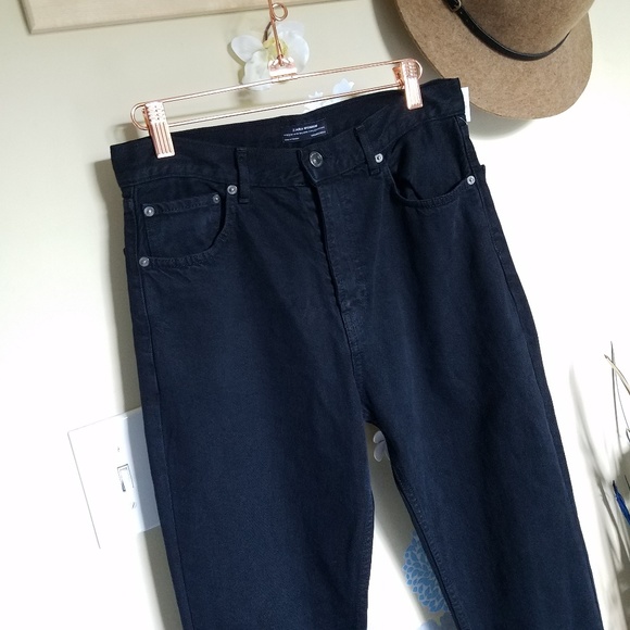 Zara Black Faux Fur Cuff Jeans NWOT - Picture 9 of 11